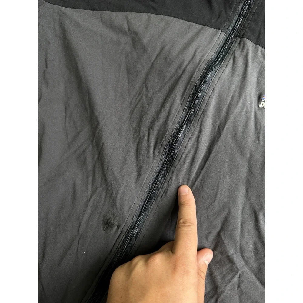Mens Patagonia Stretch Zephur Full Zip Jacket Gray Black, Size L